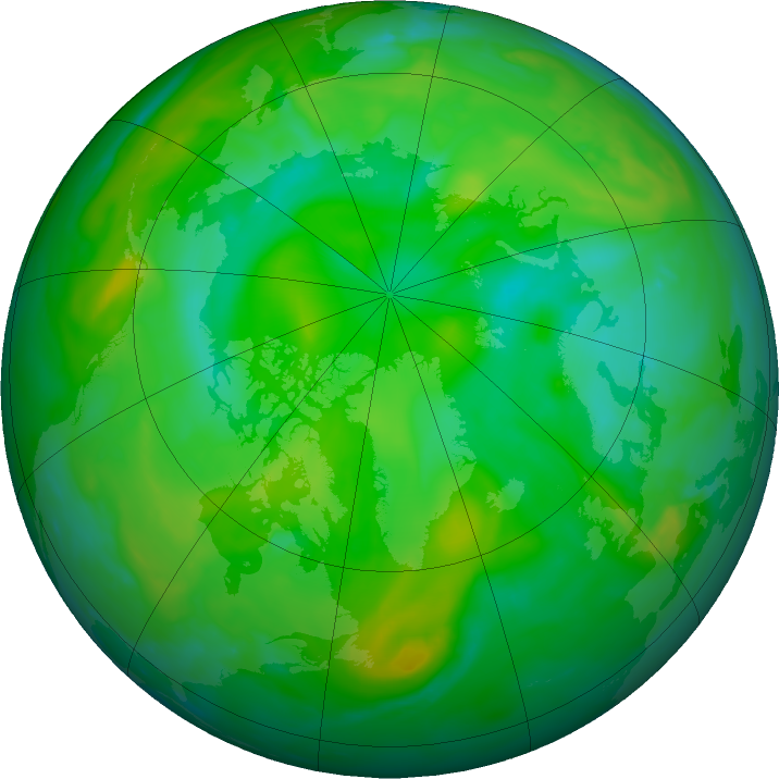 Arctic ozone map for 13 July 2021